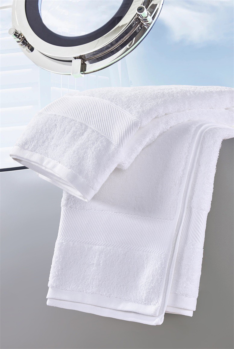 White Dobby Bath Towels