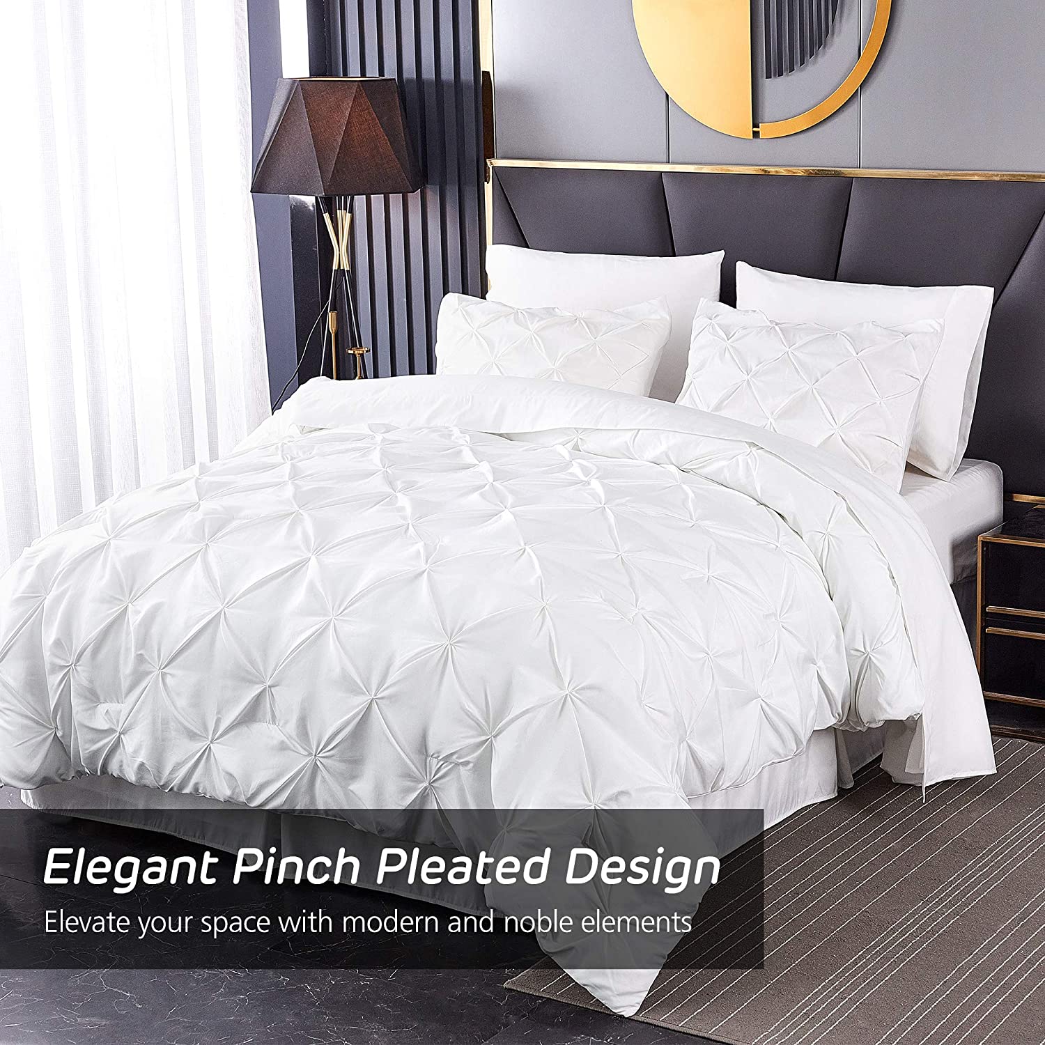 All Season Pinch Comforter Reversible Down Alternative Comforter Set