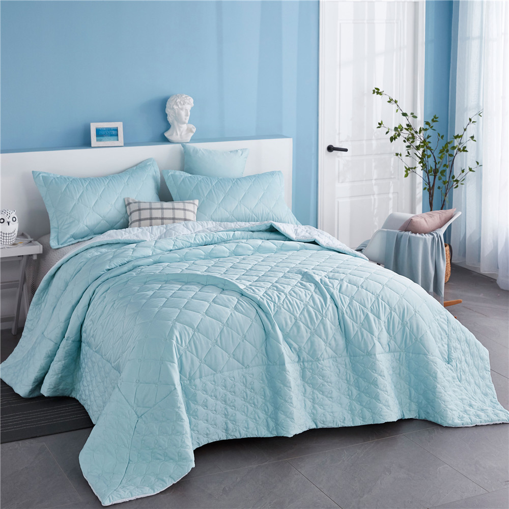 100% Cotton Solid Quilting Bedspread coverlet Set