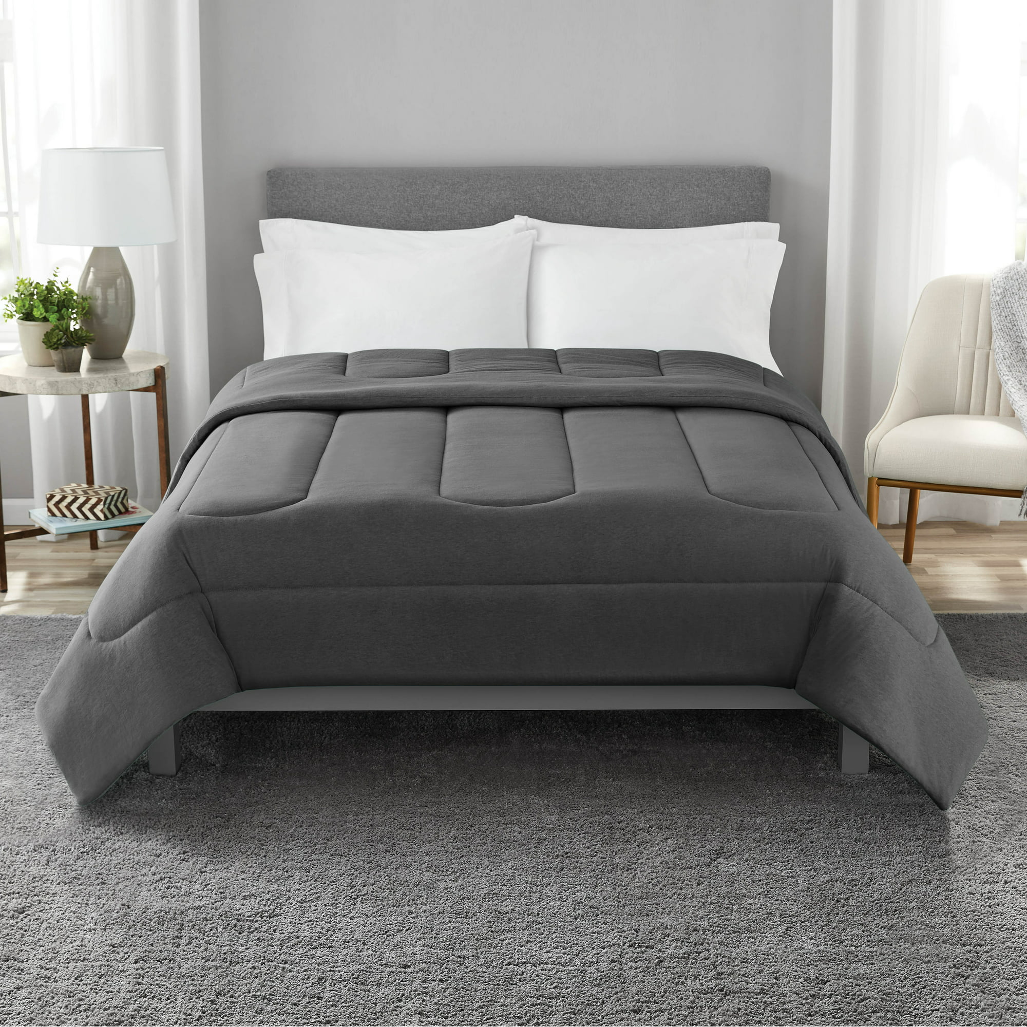 Wholesale Custom Good Quality Solid Color quilt duvet cotton polyester quilted gray comforter