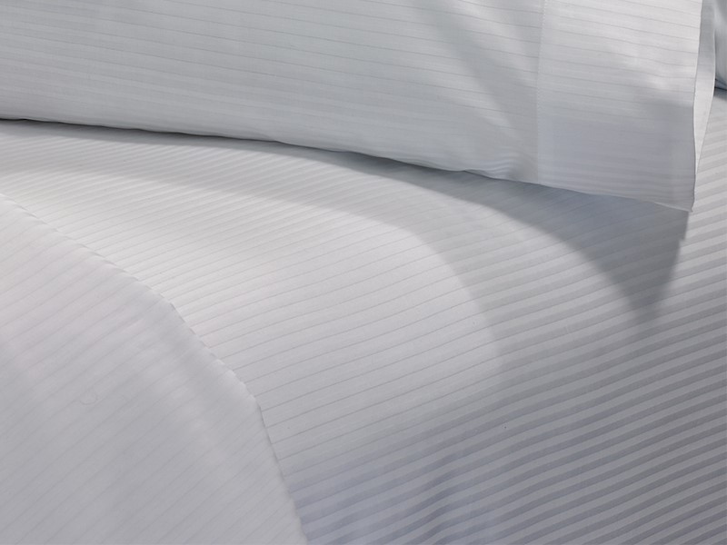 polyester cotton stripe fabric bedding set