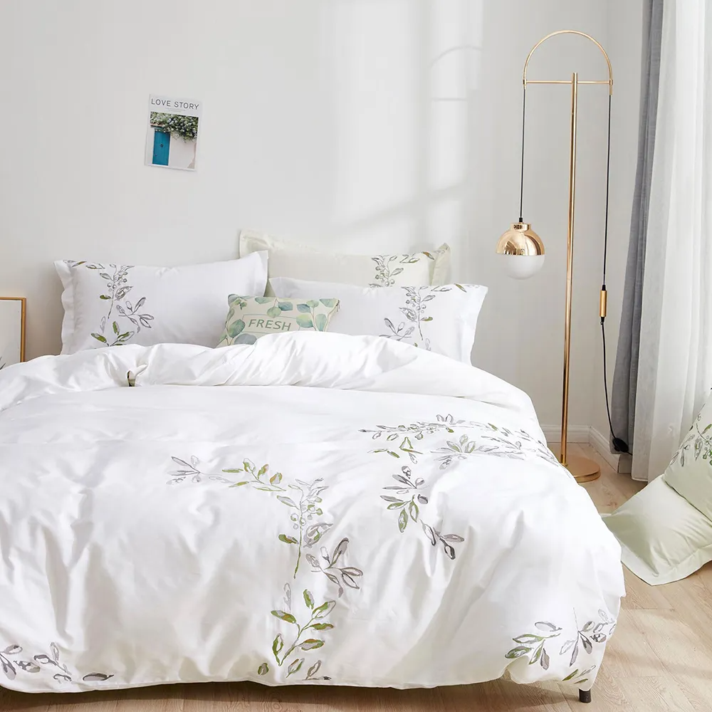 organic  Embroidery Duvet Cover Set